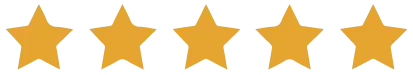 Five orange stars arranged horizontally representing a top-tier customer satisfaction rating.