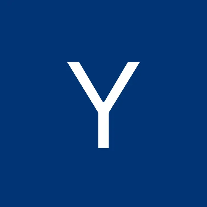 Bold white letter Y on a solid dark blue square background.