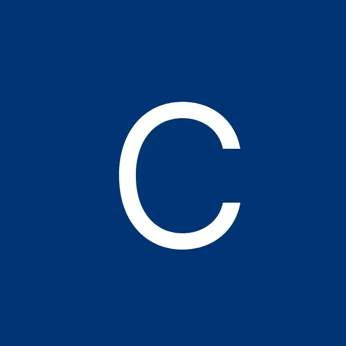 Bold white letter C on a solid dark blue square background.